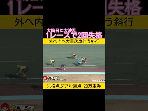 1レースで2回失格 内へ外へ斜行で大量落車 keirin 競輪 2025.12.31 サムネイル