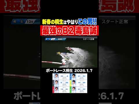【最強のB2級！】新春の桐生優勝戦を制したのはやはりこの男！最強のB2級・毒島誠選手！shorts ボートレース 毒島誠 サムネイル