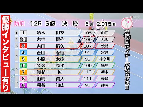 防府競輪 決勝 優勝者インタビュー有り🚀 ウィナーズカップ サムネイル