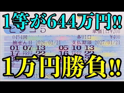 【宝くじ複数当選！】１等６４４万円を目指してビンゴ５で１万円勝負した結果を見ていきます！！ サムネイル