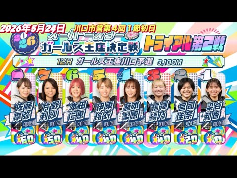 2026年5月24日【12R ガールズ王座決定戦•トライアル第2戦】川口市営第４回１節初日　オートレース サムネイル