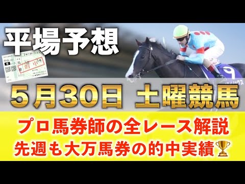 【5月30日土曜競馬予想】21週連続の超大穴馬を大的中へ‼️プロが平場全レース予想を無料公開！【平場予想】 サムネイル