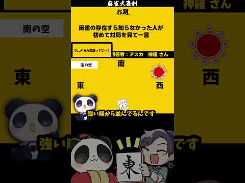 初めて麻雀を見て一言　方角　地理系  地理  　大喜利 サムネイル