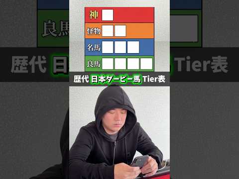 歴代日本ダービー馬Tier表！皆はどう作る？shorts 競馬 日本ダービー サムネイル