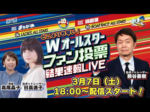 Wオールスター投票結果速報LIVE【SGボートレースオールスター】【GIIレディースオールスター】 サムネイル
