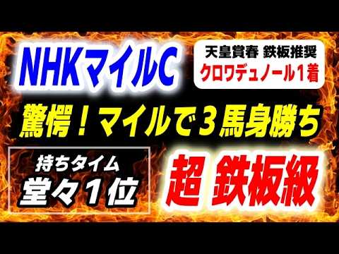 NHKマイルカップ2026【持ちタイム堂々１位の超鉄板級 発見】なんとマイルで３馬身もの差を付ける驚愕の勝利！