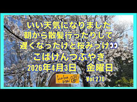 2026年4月3日 金曜日 こばけんつぶやき サムネイル